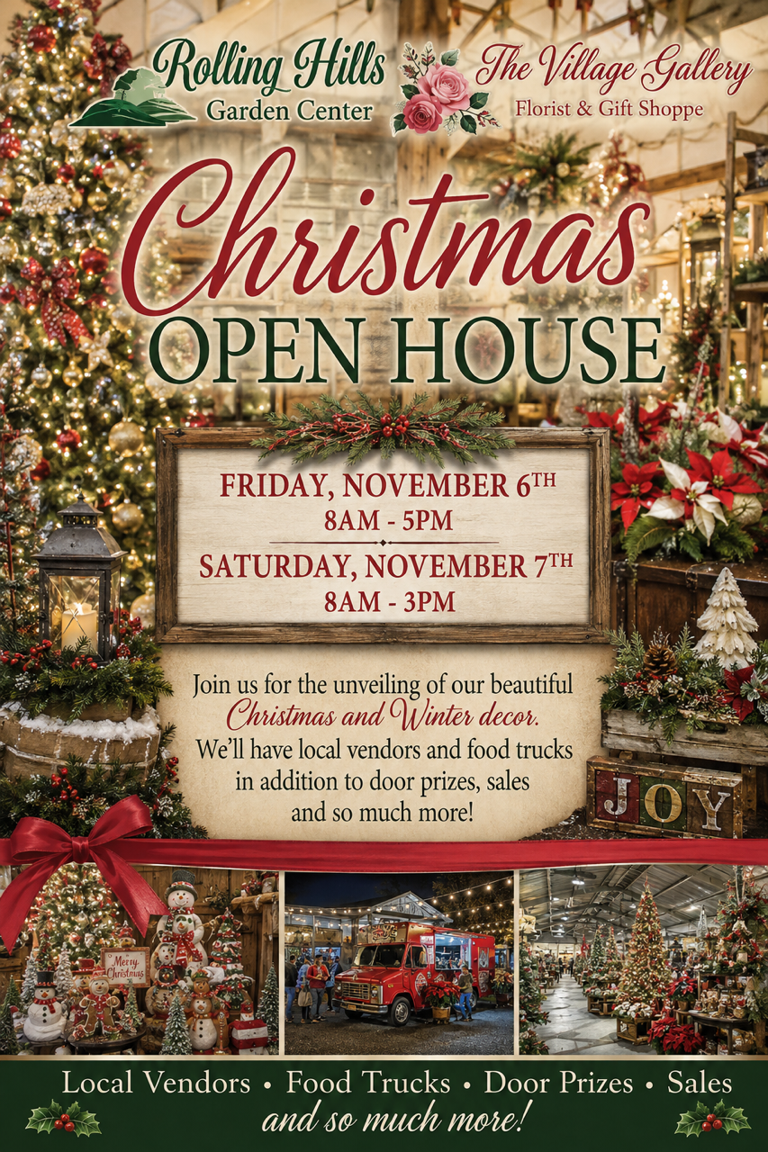 Rolling Hills Christmas Open House Full Flyer with Vendor and Event Details